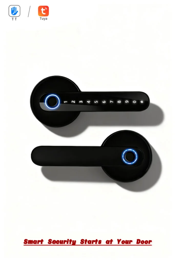 HomeKT B06 Smart Door Handle Lock (Tuya App & Fingerprint Keyless Entry)